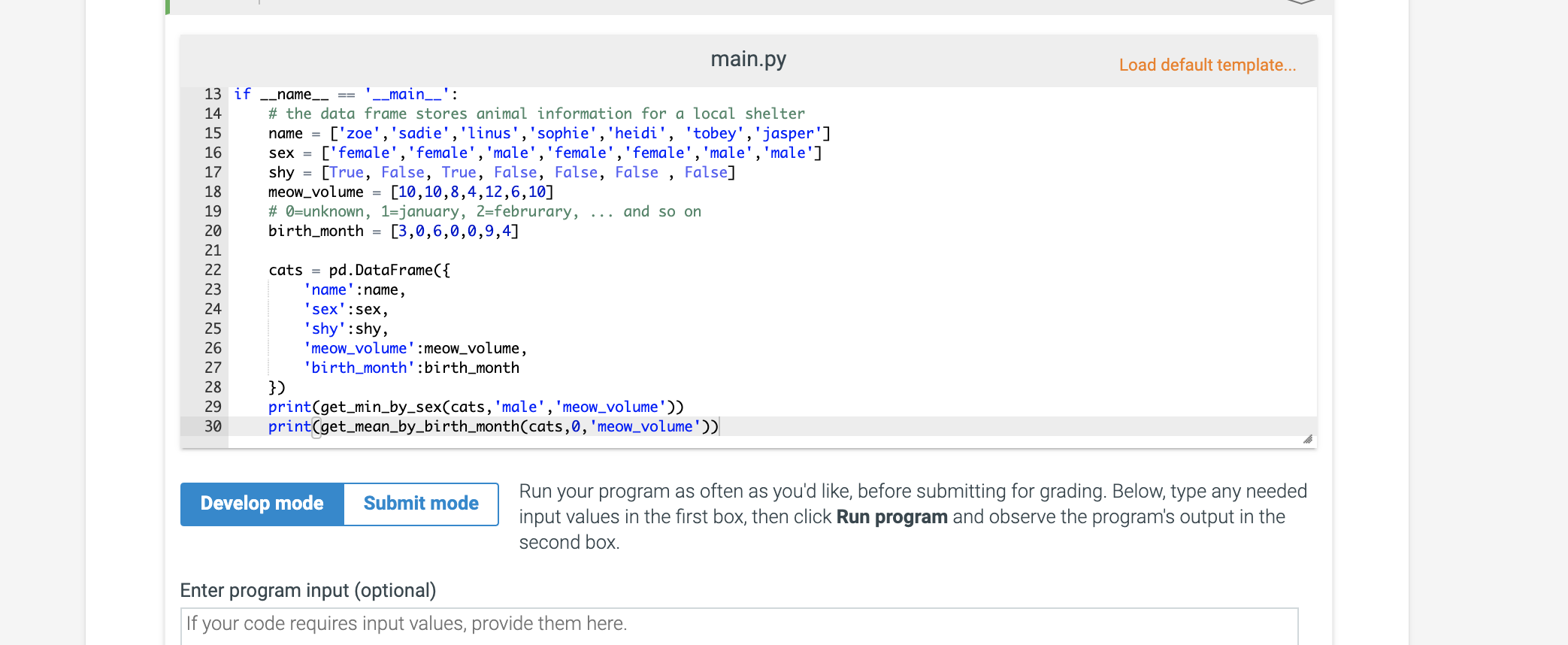 True, False, False, False , False] meow volume = [10, 10 ,