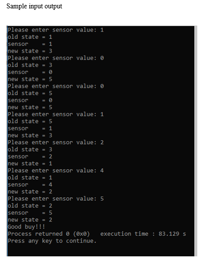 How is this programmed in C: Sample input output Please enter sensor
