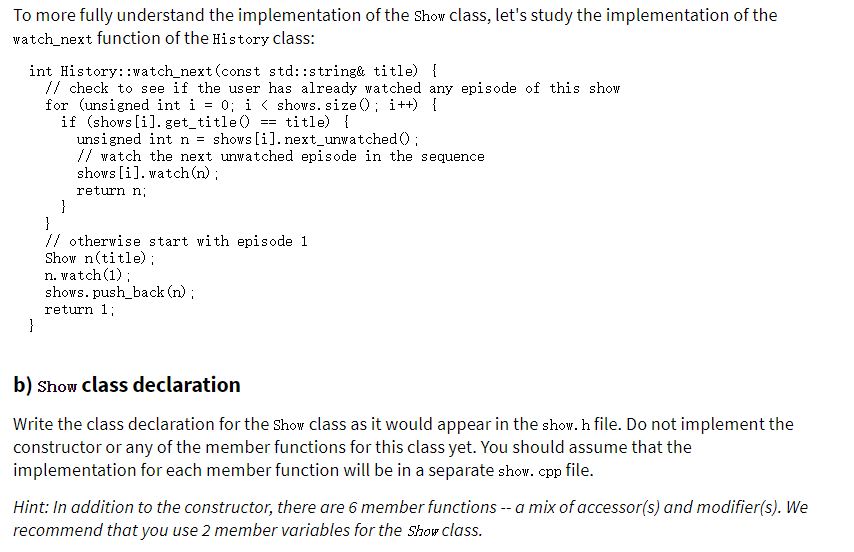 C] Implement max_episode_watched Implement the max_episode_watched function as it would appear in