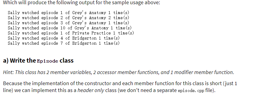 the show. em: implementation file. As shown in the sample output above,