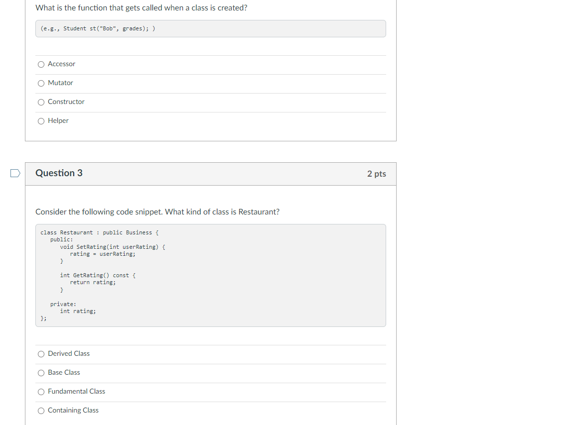 please help What is the function that gets called when a class