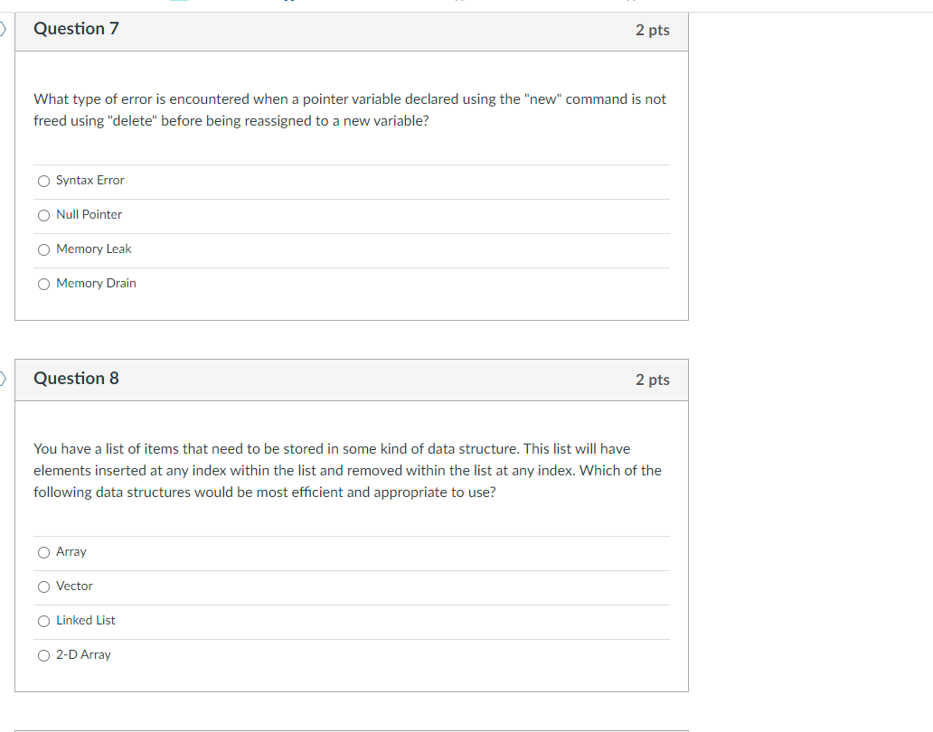 Constructor O Helper D Question 3 2 pts Consider the following code