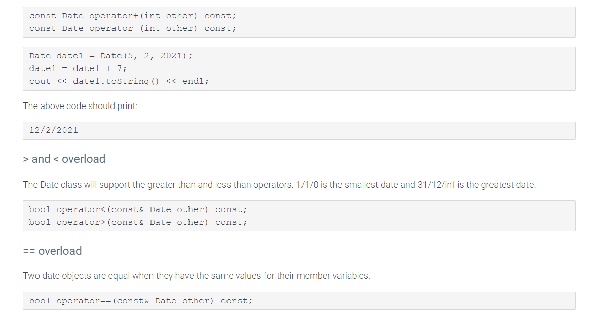 the Date.cpp file is the only item that needs to be coded