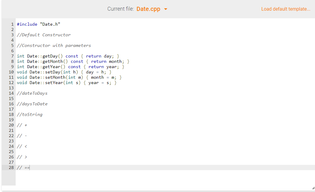 in. The Date.h file has all the data members you need. Thank