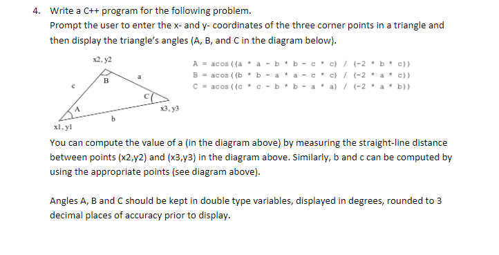 4. 1Illiiirite a CH program for the following problem. Prompt the