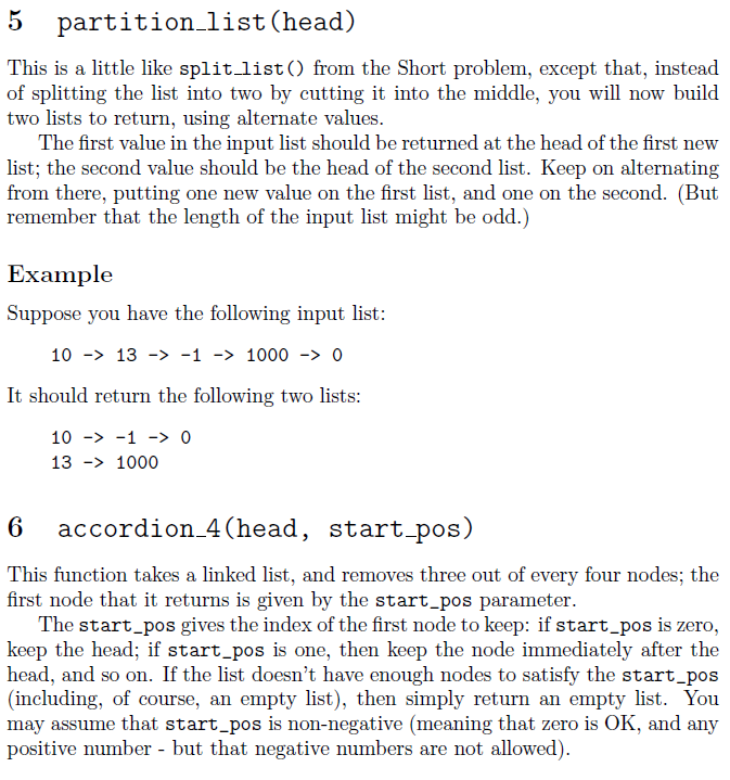 I need help with these linked list data structure programs with Python!!!