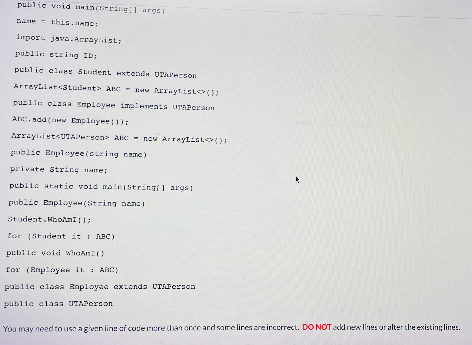 ( ) that prints "I am xxxxx" where xxxxx is the name