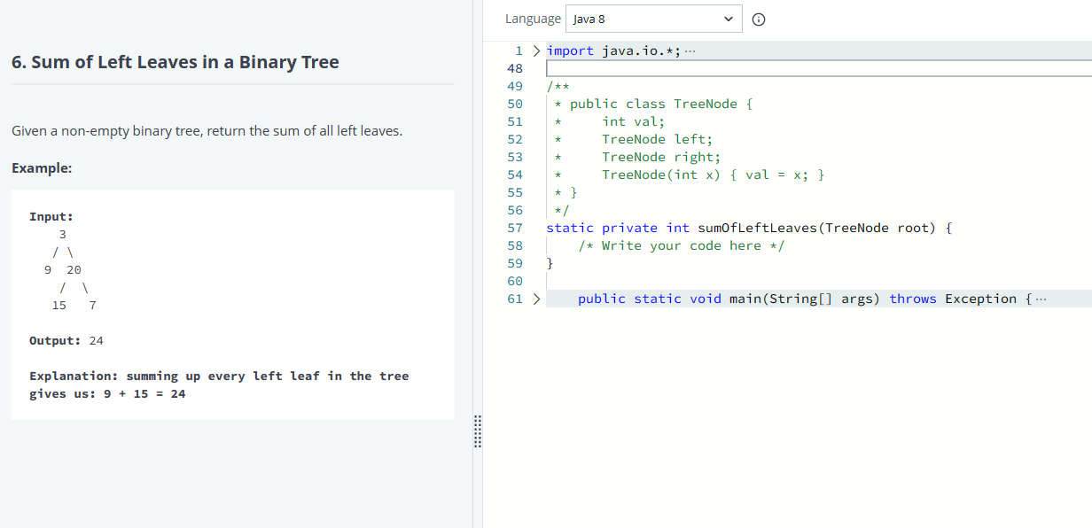  Language Java 8 1 > import java. io. *; ... 6.