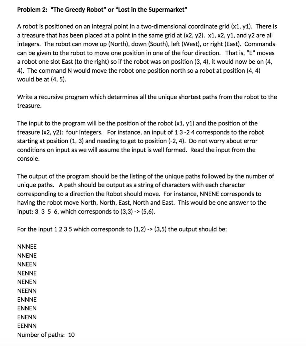 Code in Python by creating a Robot and a point class. Be