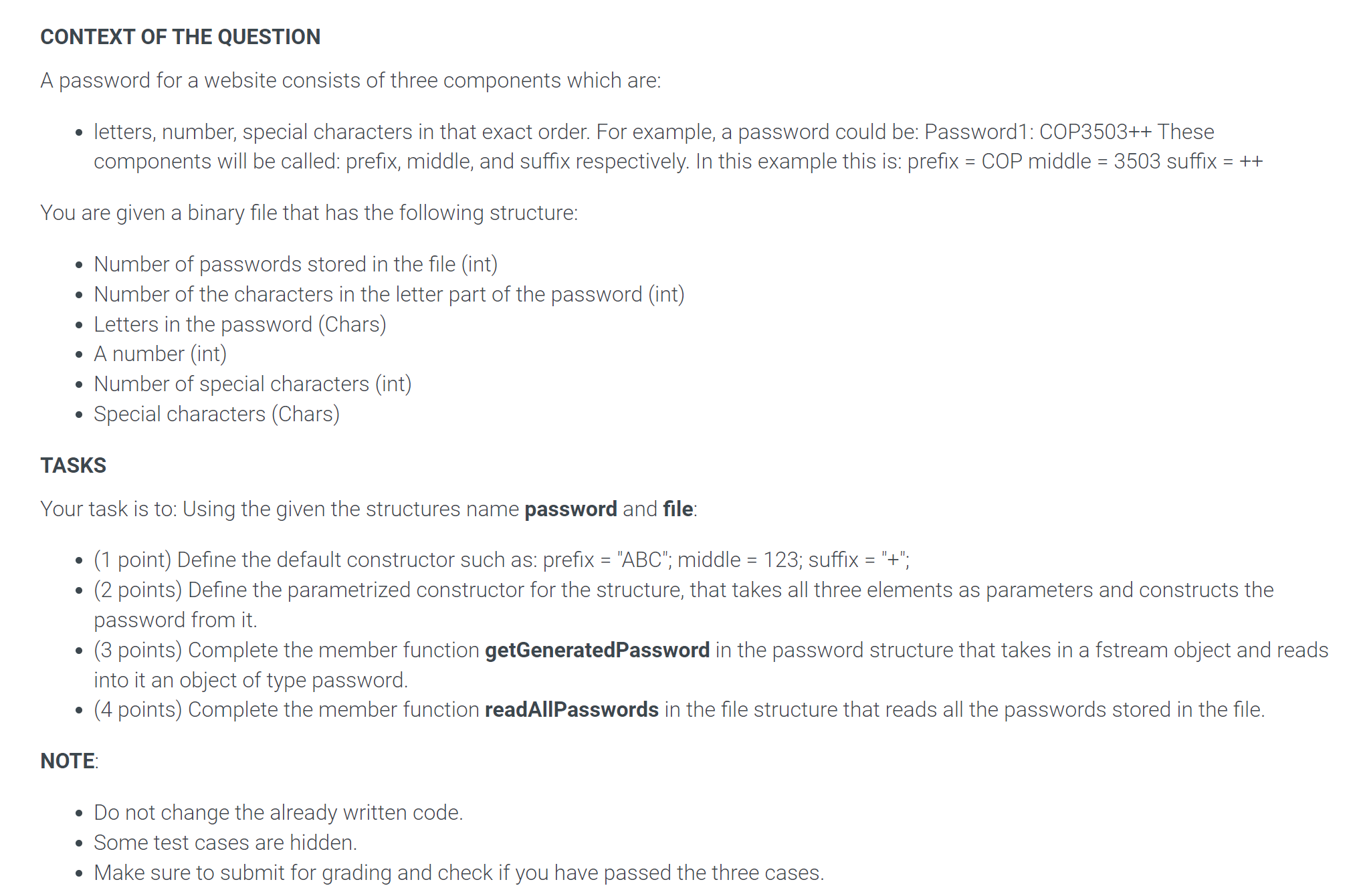 Question2.h is needed. main.cpp cannot be changed. CONTEXT OF THE QUESTION A