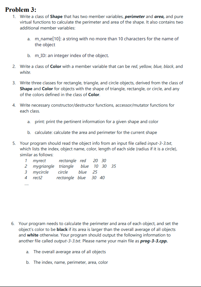 Can someone help me do this? It's C++ Problem 3: 1. Write