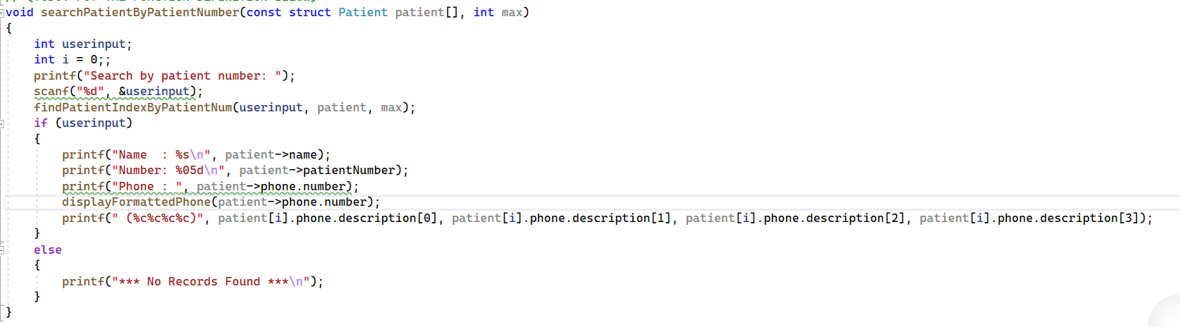 displaying a patient even though the numbers i typed was not a