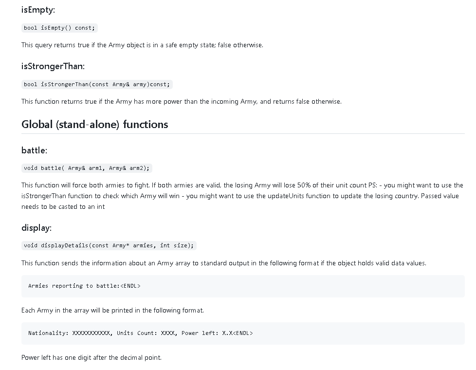 must have private data members to include the following information: a) the