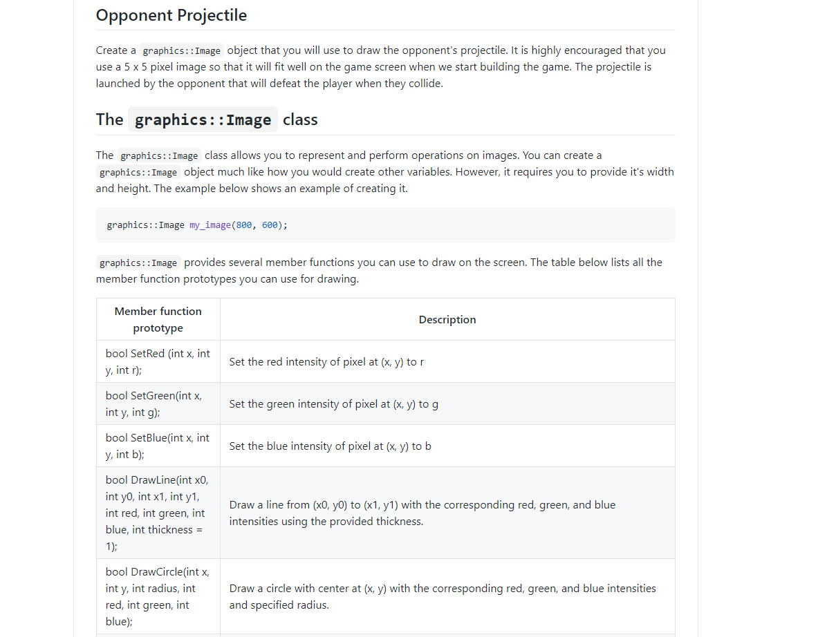 SILI game. You will use thegraphics::Imageclass to create objects that draw your