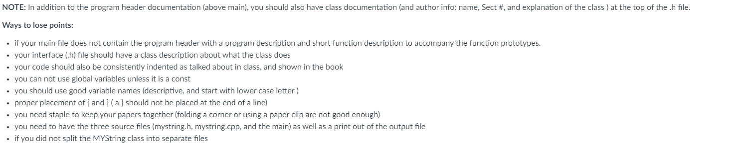 class would be called EEString. Since each of you will be using