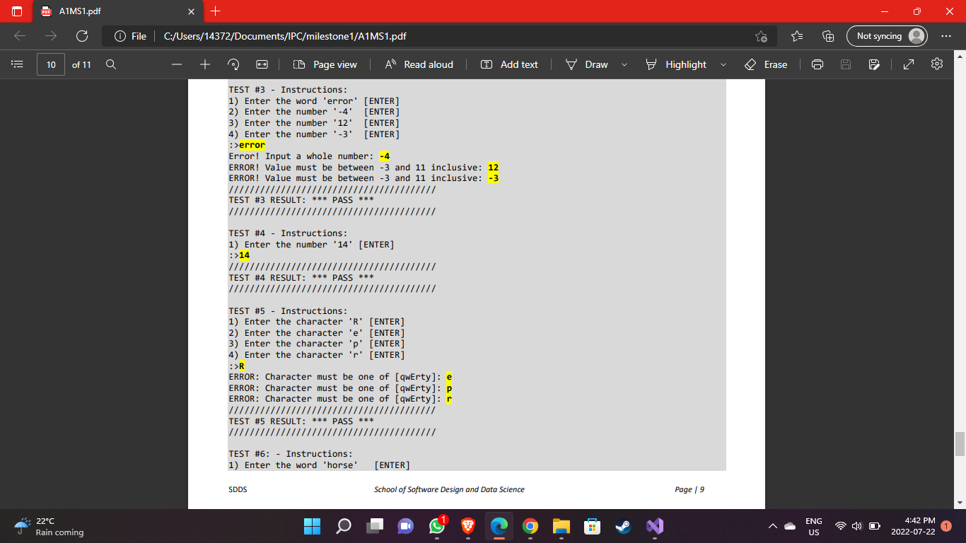 fail-proof (100% reliable) as they will be used throughout your assignment milestones.