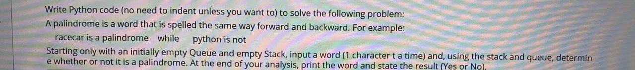 Please provide some insight: Write Python code (no need to indent unless