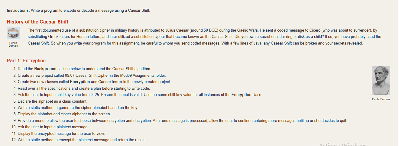 09.07 Instructions: Write a program to encode or decode a message using
