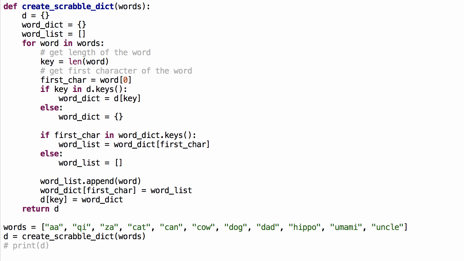 dictionary. The dictionary has the same format as the one returned by