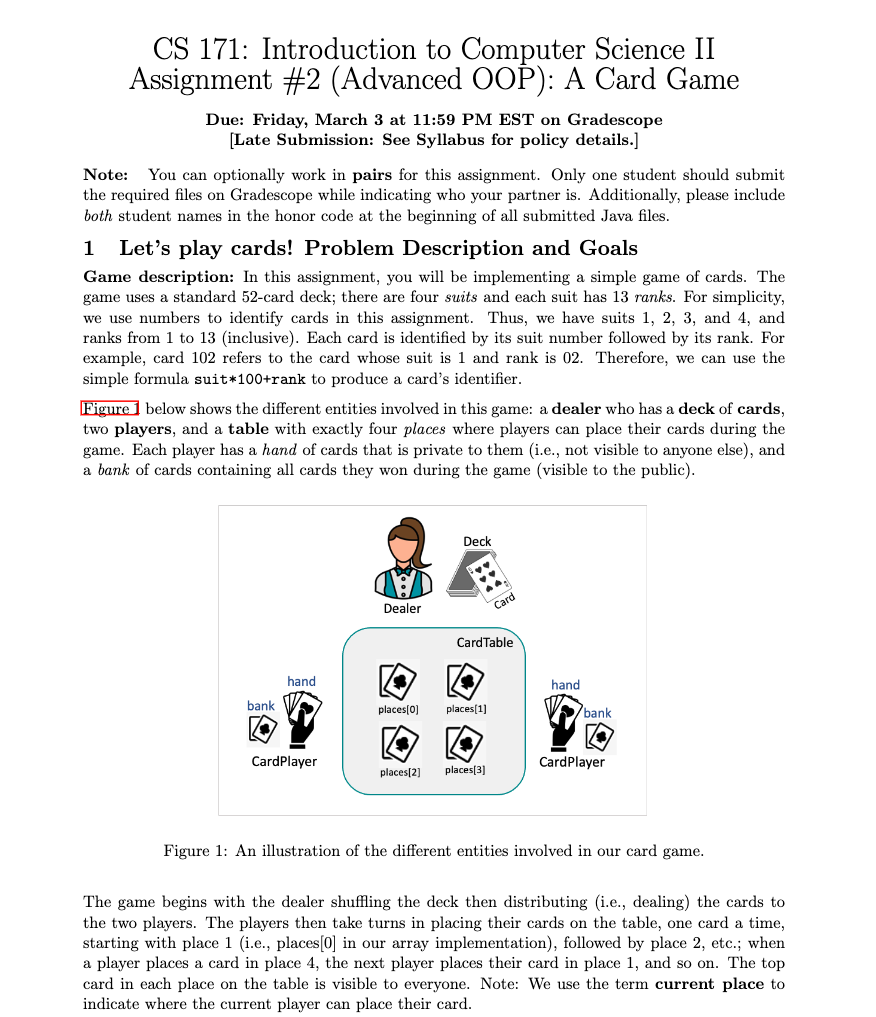  CS 171: Introduction to Computer Science II Assignment #2 (Advanced OOP):