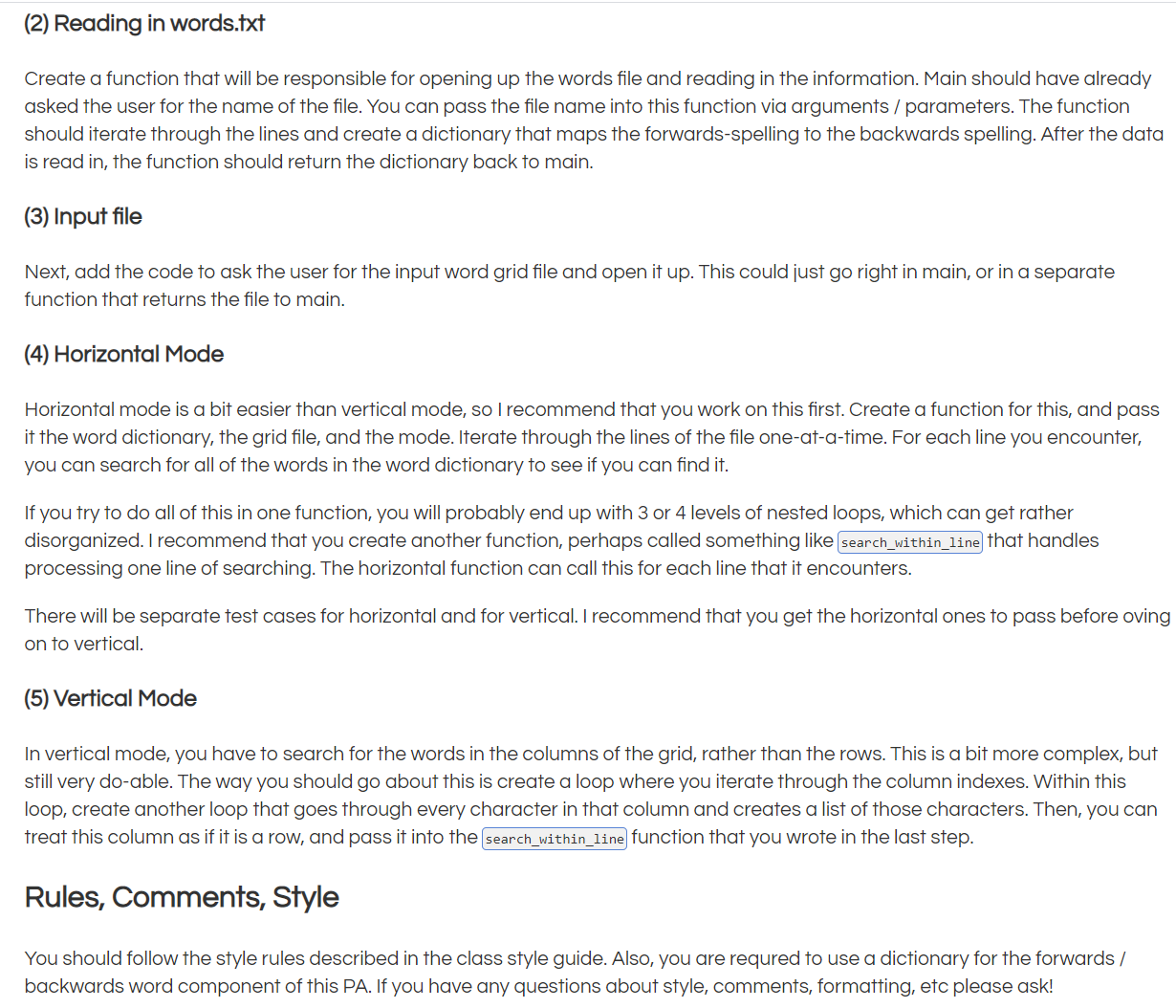 any advanced python syntax stuff). So, here are the instructions: CSc 1
