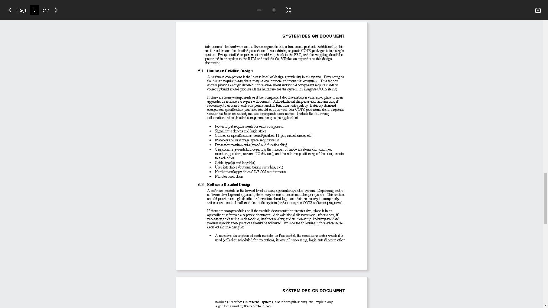 of the project, you must make a well-thought-out System Design Document for