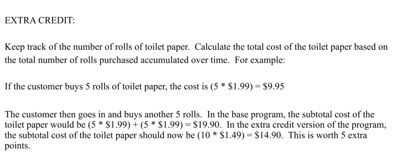 program should indicate the amount of the egg discount only if there