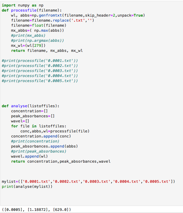 How do i create a loop in the second function 'analyse' so