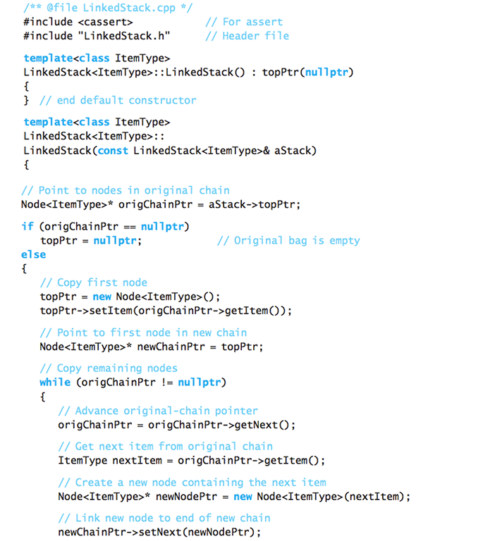 C++ Data stucture Instruction:Implement the codes must use the LinkedStack implementation Below