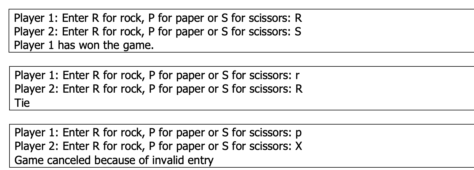 Write a python program which do the following: In a rock-paper-scissors game,