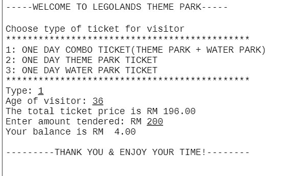- - -WELCOME TO LEGOLANDS THEME PARK- - - - -