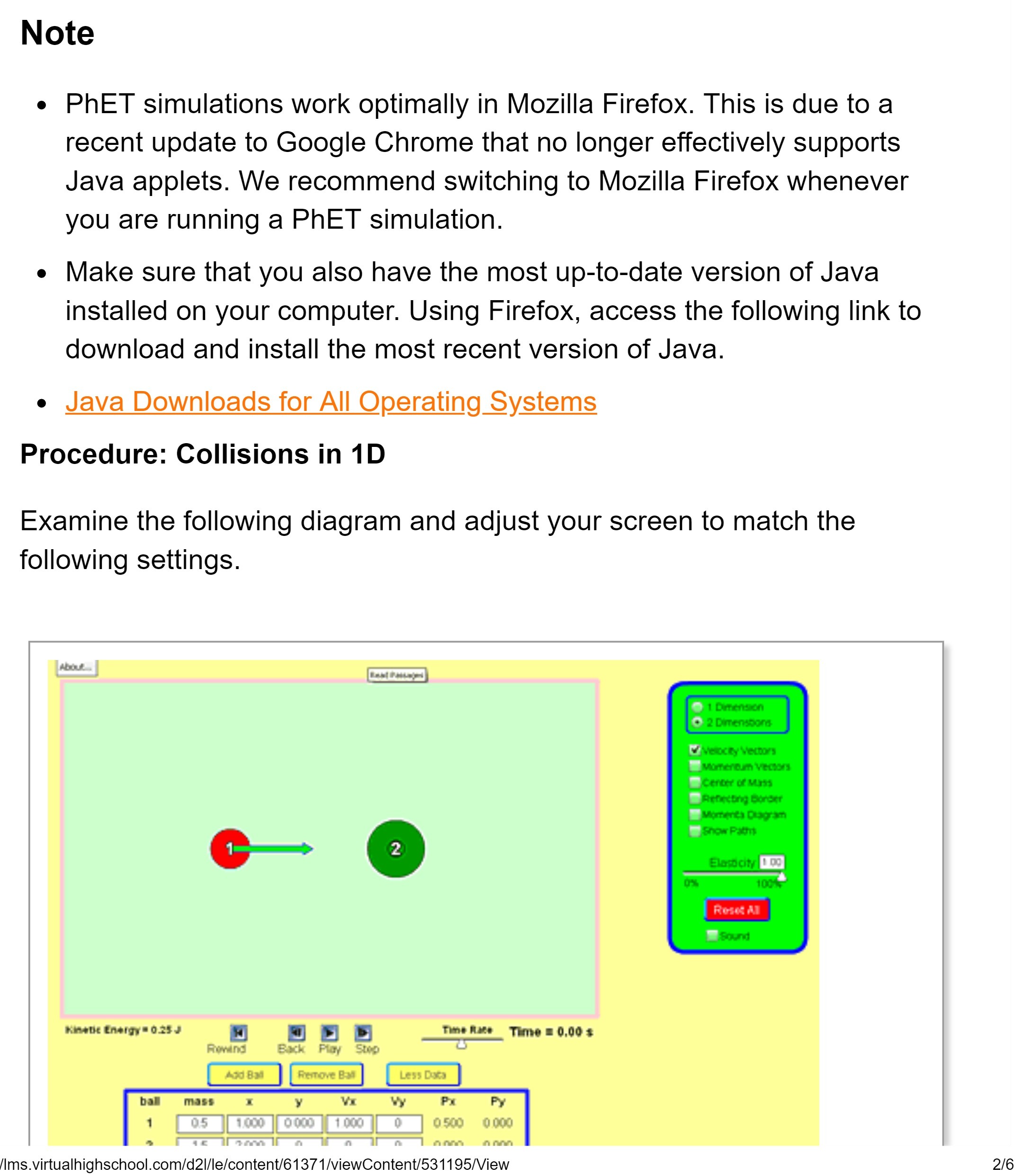  Note . PhET simulations work optimally in Mozilla Firefox. This is