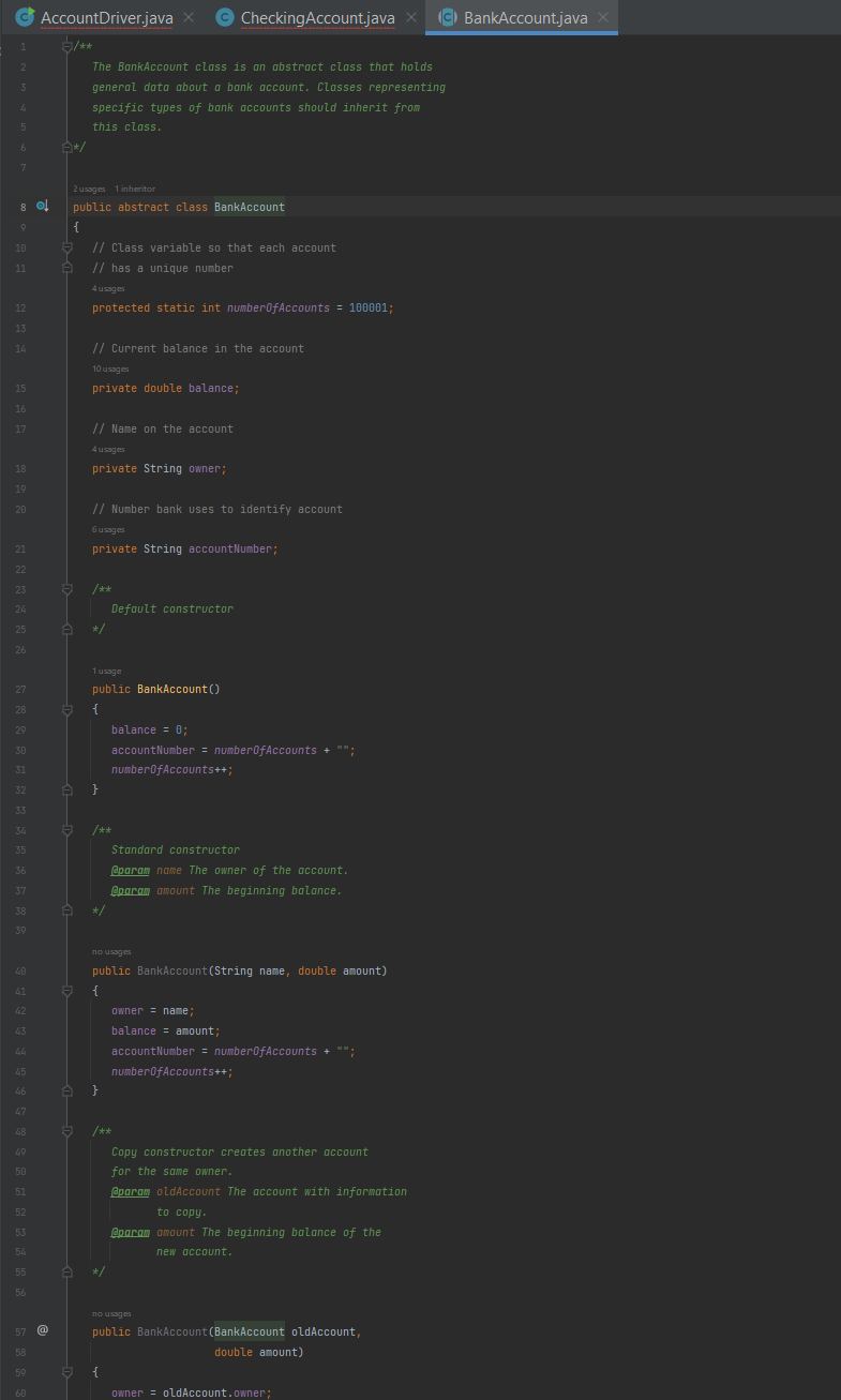. java is complete and will not need to be modied. Create