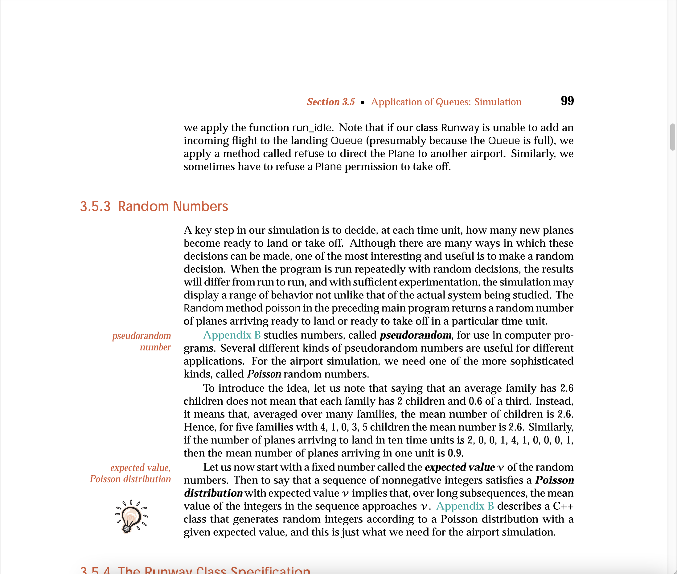 3.5). In each unit of time, one plane can land or one