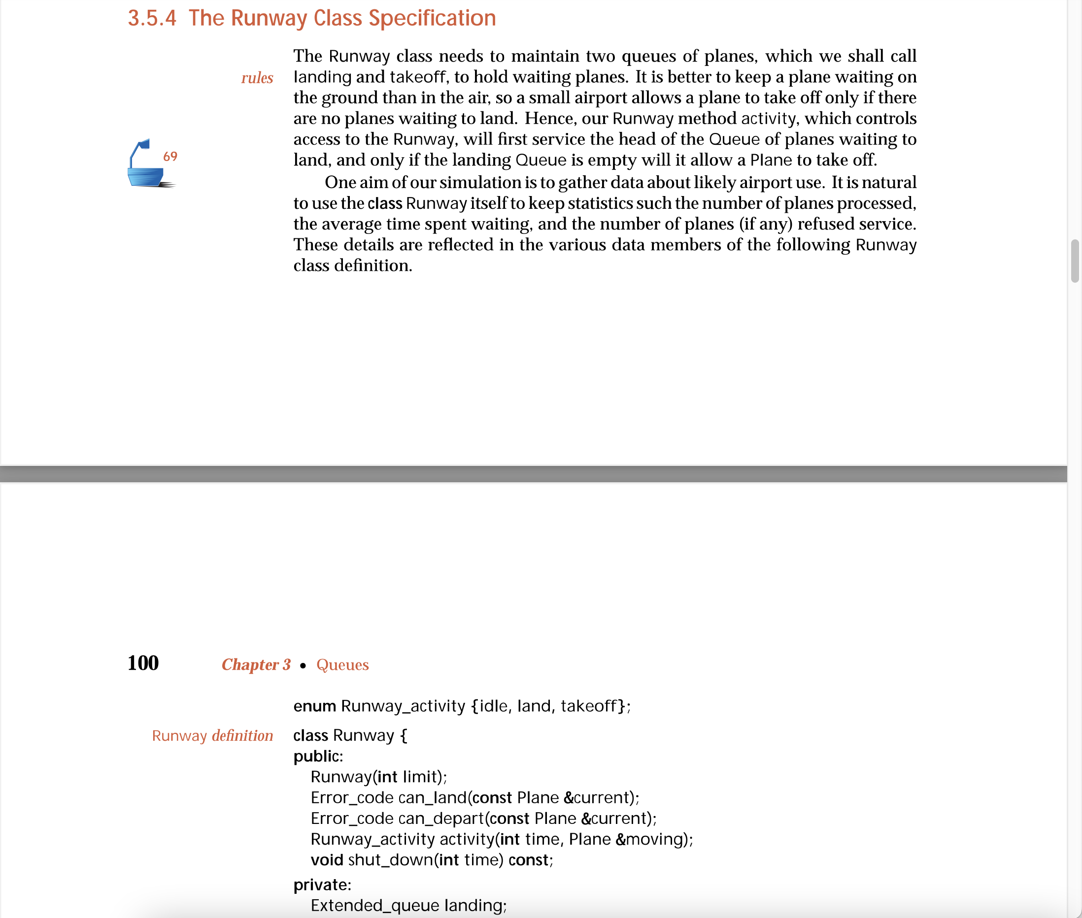 plane can take off, but not both. Planes arrive ready to land