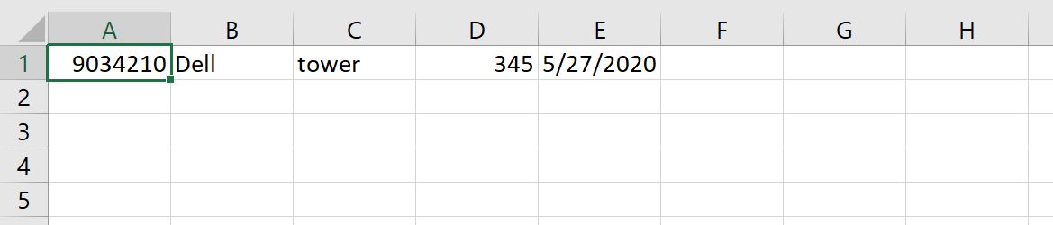 row. Each row contains item ID, manufacturer name, item type, and optionally
