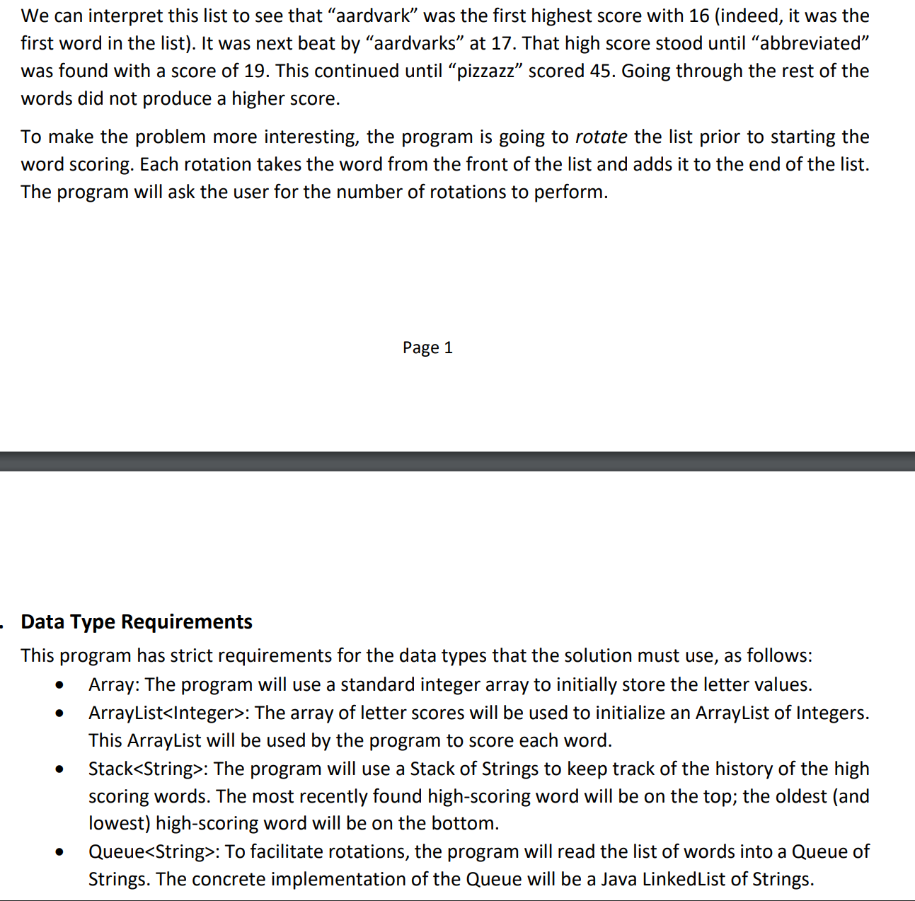 the words of the English language and creates a list of words