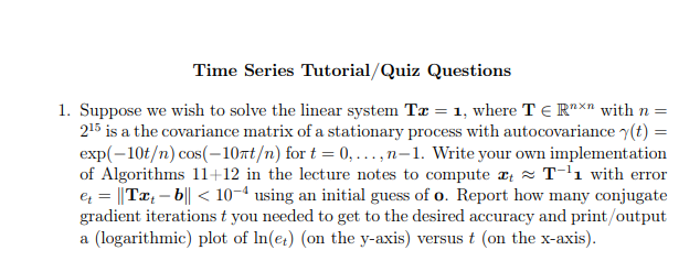 my code is below import numpy as np# import timefrom numpy.linalg import