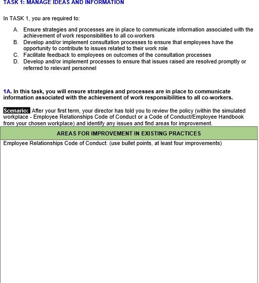 TASK 1: MANAGE IDEAS AND INFORMATION In TASK 1, you are