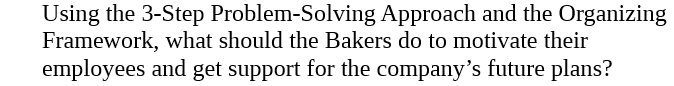Using the 3-Step Problem-Solving Approach and the Organizing Framework, what should