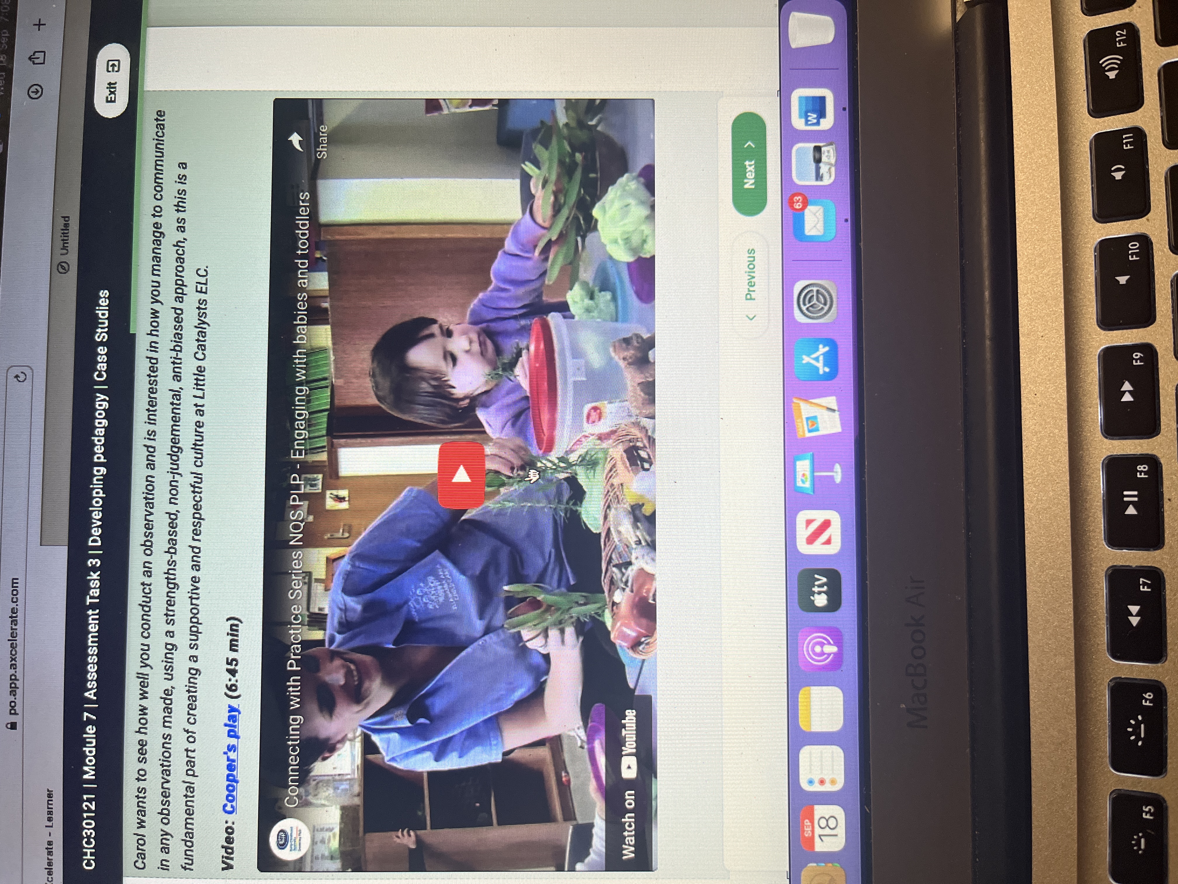 3 of an observation template that you have used throughout the case