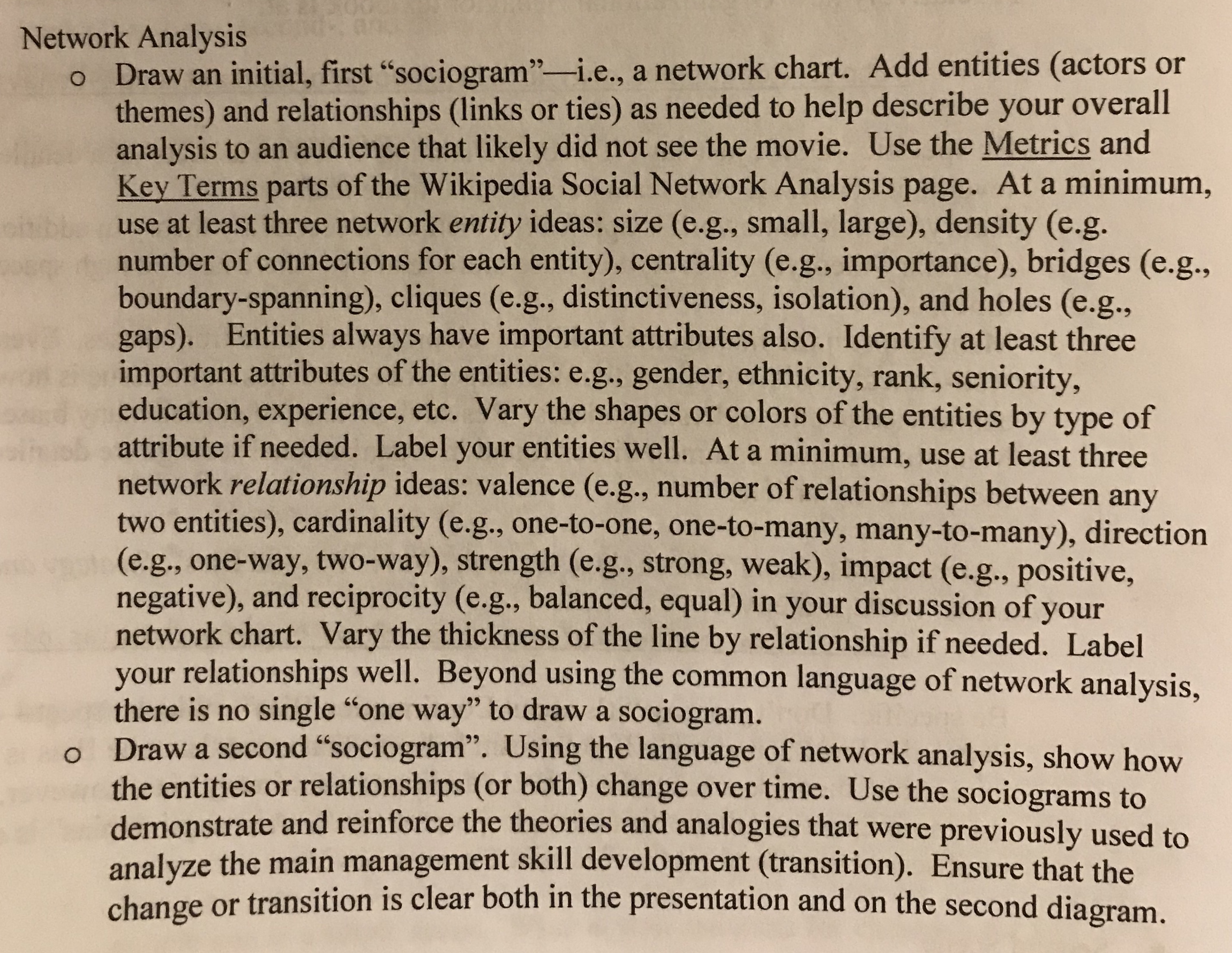 Hello, I need help creating a network chart/sociogram between the character's in