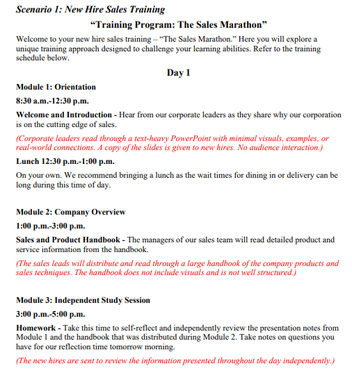 the following for each scenario:Concerns: Identify at least four examples where the