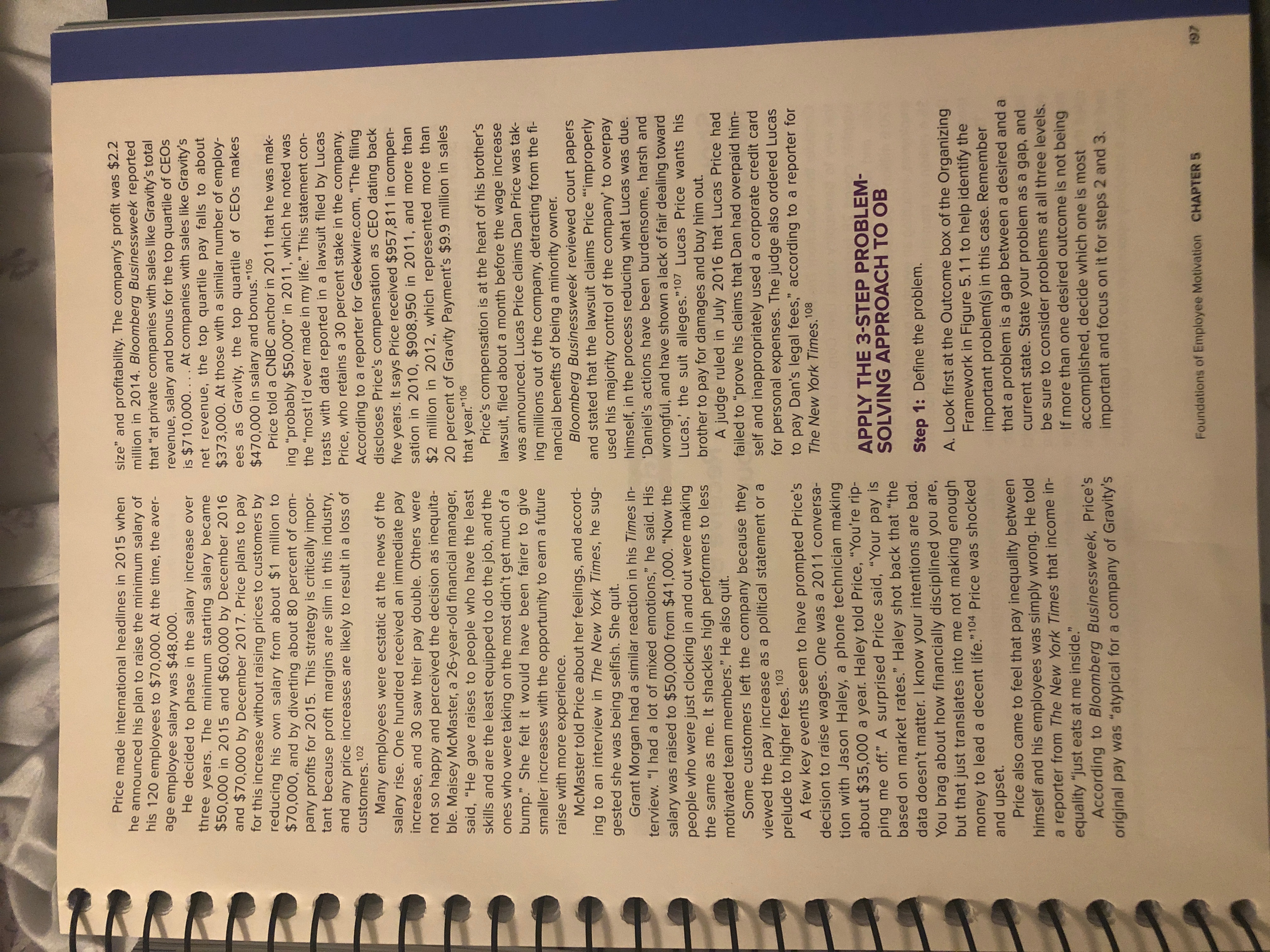 problem for organization behavior PROBLEM SOLVING PROBLEM-SOLVING APPLICATION CASE Dan Price, CEO