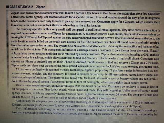 Provide brief conclusion for the case study ZIPCAR & its relevance CASE