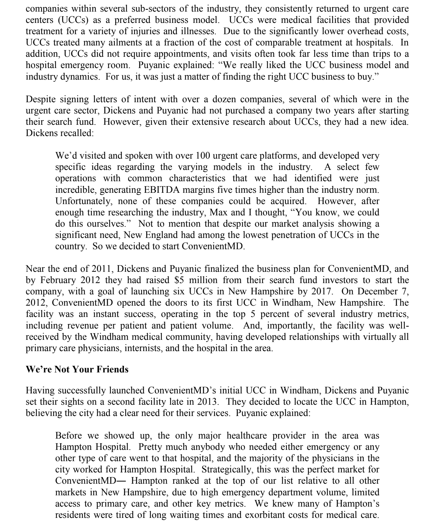 a much better experience for these 80 patients at a lower cost.