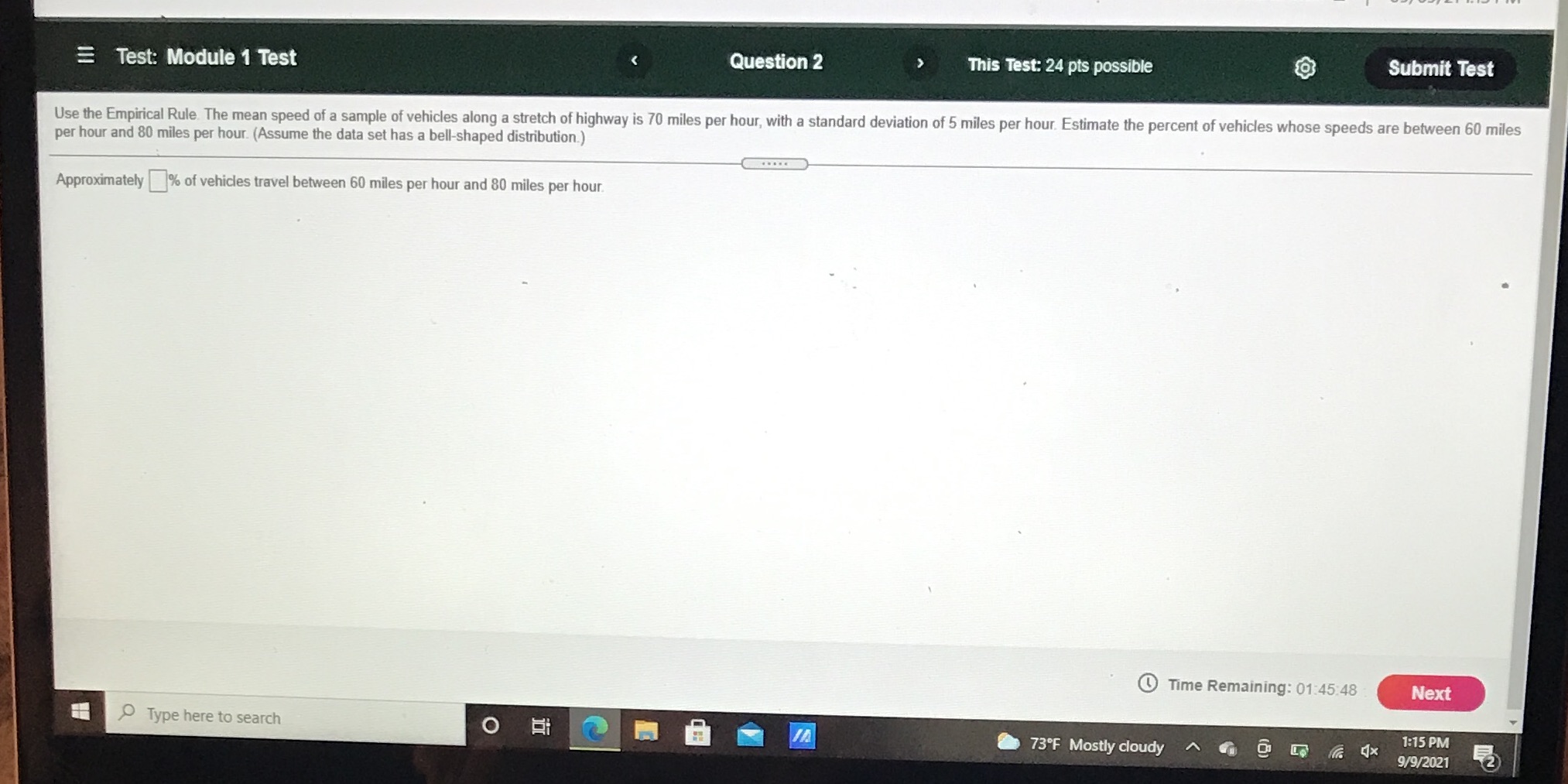 Please help me solve this Test: Module 1 Test Question 2 This