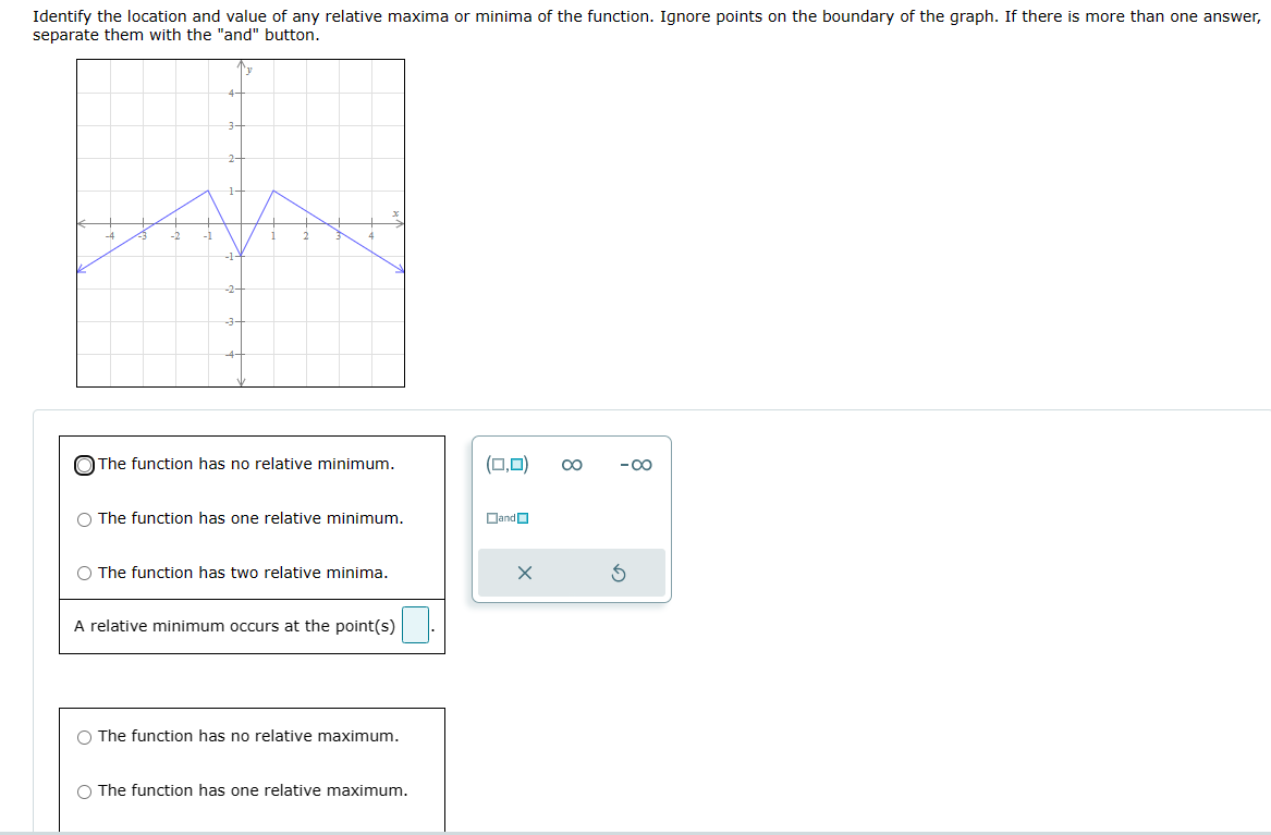 never increasing. 'he function is sometimes increasing. U Increasing interval: |:| "he