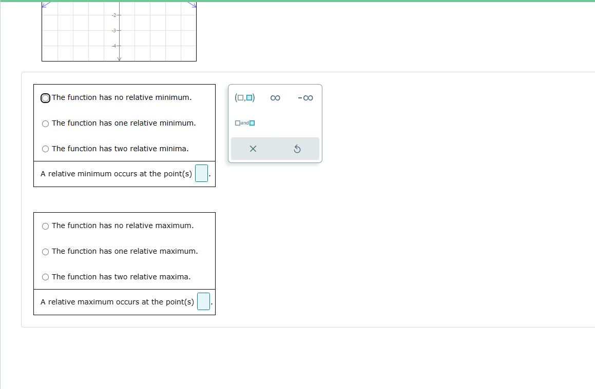 function is always increasing. Increasing interval: |:| Part 2 of3 0 "he