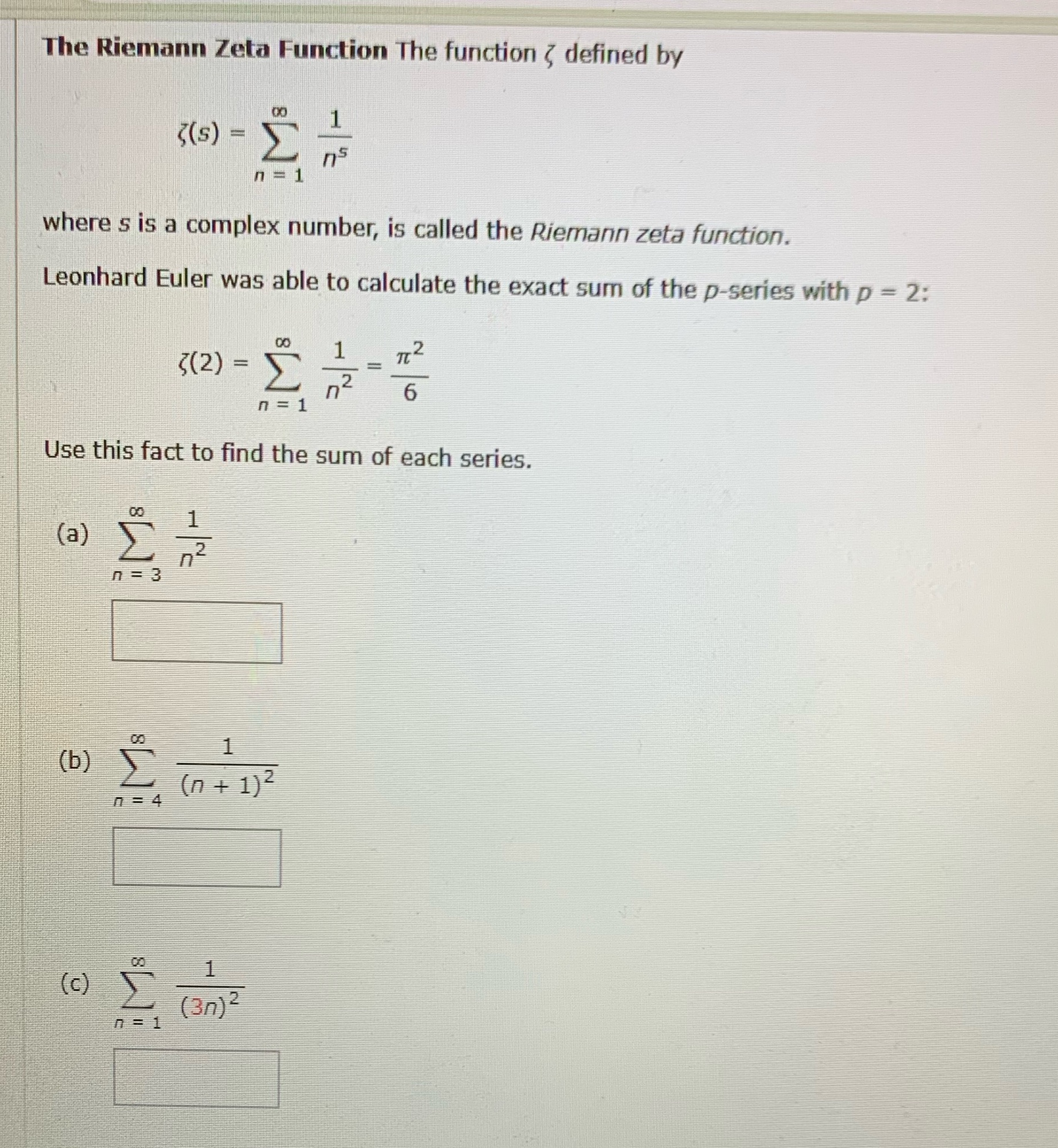 The Riemann Zeta Function The function ? defined by 3(s) -